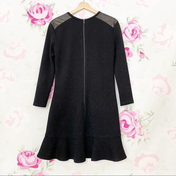 Sandro Textured Knit Metallic Mini Dress L - Picture 4 of 6